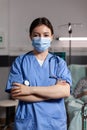 Portrait of medical nurse with chirurgical mask
