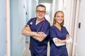 Portrait Of Medical Staff In Corridor Of Modern Hospital Royalty Free Stock Photo