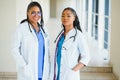 Portrait Of Medical Staff In Corridor Of Modern Hospital Royalty Free Stock Photo