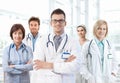 Portrait of medical team standing in hospital Royalty Free Stock Photo