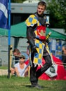 Portrait of medieval Knight. Jousting event