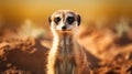 Portrait of Meerkat Suricata suricatta, African native animal, small carnivore. generative ai