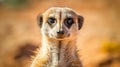 Portrait of Meerkat Suricata suricatta, African native animal, small carnivore. generative ai