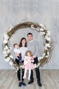 Portrait of members of the family in studio. Royalty Free Stock Photo