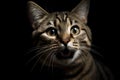 Portrait of a meowing tabby cat. Neural network AI generated