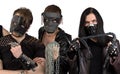 Portrait of the metal band with chain Royalty Free Stock Photo