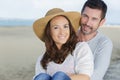 portrait middle-aged couple on beach Royalty Free Stock Photo