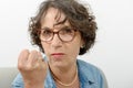 Portrait of a middle-aged woman angry Royalty Free Stock Photo