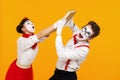 Portrait of mime couple artist with book