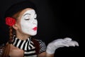 Portrait of a mime girl Royalty Free Stock Photo