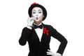 Portrait of the mime representing something very Royalty Free Stock Photo