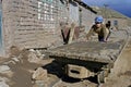 Child labor in a mine working Bolivian boy