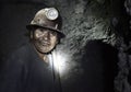 Portrait of a miner inside Cerro Rico silver mine, Potosi, Bolivia Royalty Free Stock Photo