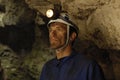 Portrait of a miner inside a mine