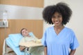 Portrait of Mixed race confident smiling female nurse working in hospital , health care concept