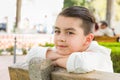 Portrait of Mixed Race Young Hispanic and Caucasian Boy Royalty Free Stock Photo