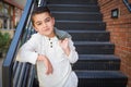 Portrait of Mixed Race Young Hispanic and Caucasian Boy Royalty Free Stock Photo