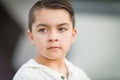 Serious Mixed Race Young Hispanic and Caucasian Boy Royalty Free Stock Photo