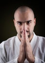 Portrait of MMA master in kimono Royalty Free Stock Photo