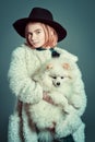 Little lady white Spitz Royalty Free Stock Photo