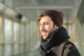 Portrait of a modern man in the subway . city life Royalty Free Stock Photo