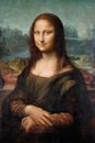 Portrait of the Mona Lisa (Lisa del Giocondo) - the famous classical oil painting by Leonardo da Vinci Royalty Free Stock Photo