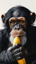 Portrait of a monkey hold a banana , Generate Ai