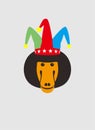 Portrait of monkey, wearing hat, like clown, cool style