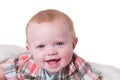 Portrait of a 6 month old baby boy on white Royalty Free Stock Photo