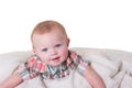 Portrait of a 6 month old baby boy on white Royalty Free Stock Photo