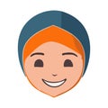 Portrait of Moslem little girl wearing hijab vector illustration