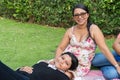 Portrait of a mother with her teenage daughter in the open air Royalty Free Stock Photo