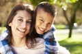 Portrait Of Mother And Son In Countryside Royalty Free Stock Photo