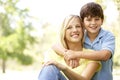 Portrait Of Mother And Son In Park Royalty Free Stock Photo