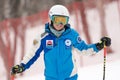 Portrait of mountain skier Ekaterina Popova during Russian Women Alpine Skiing Cup, International Ski Federation Royalty Free Stock Photo