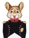 Portrait of Mouse in military uniform.