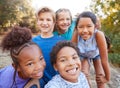 Portrait Of Multi-Cultural Children Hanging Out With Friends In Countryside Together Royalty Free Stock Photo