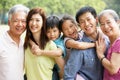 Portrait Of Multi-Generation Chinese Family Royalty Free Stock Photo