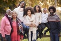 Portrait Of Multi Generation Family On Autumn Walk In Countryside Together Royalty Free Stock Photo