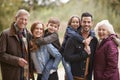 Portrait Of Multi Generation Family On Autumn Walk In Countryside Together Royalty Free Stock Photo