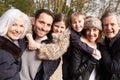 Portrait Of Multi Generation Family On Countryside Walk Royalty Free Stock Photo