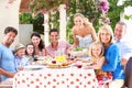 Portrait Of Multi Generation Family Meal Royalty Free Stock Photo