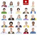 Portrait of Multiethnic Colorful Diverse People Royalty Free Stock Photo