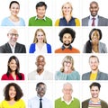 Portrait of Multiethnic Colorful Diverse People Royalty Free Stock Photo