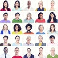 Portrait of Multiethnic Colorful Diverse People Royalty Free Stock Photo