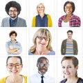 Portrait of Multiethnic Colorful Diverse People Royalty Free Stock Photo