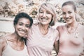 Multiethnic volunteers participating in breast cancer awareness Royalty Free Stock Photo