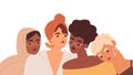 Portrait of multiracial women friends. Diverse girlfriends together. Woman of different races and skin colors