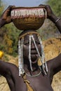 Portrait of a Mursi woman in Ethiopia Royalty Free Stock Photo