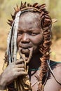 Portrait of a Mursi woman in Ethiopia Royalty Free Stock Photo
